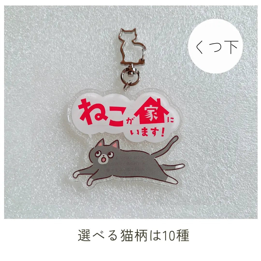 家ねこキーホルダー【全10種】｜連絡先が書けるSOSキーホルダー｜迷子・緊急時に愛猫を守るお守り