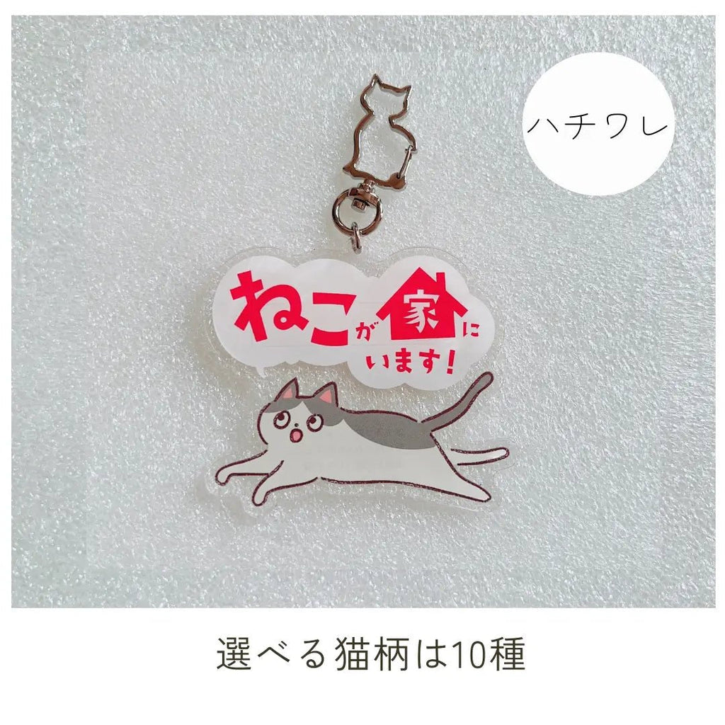 家ねこキーホルダー【全10種】｜連絡先が書けるSOSキーホルダー｜迷子・緊急時に愛猫を守るお守り