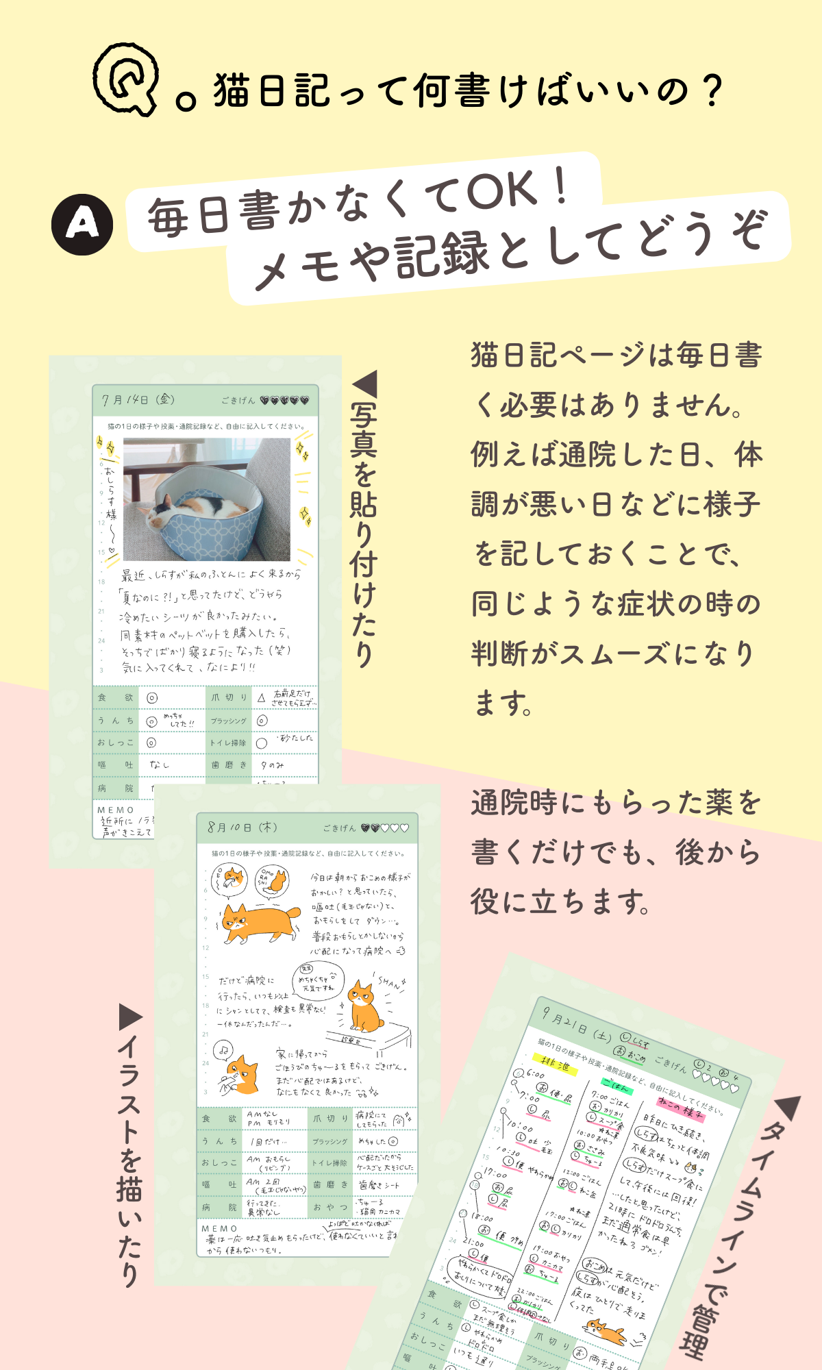 ねこヘルプ手帳【バインダー式】｜猫の母子手帳・通院/体調管理｜獣医師監修の健康管理手帳